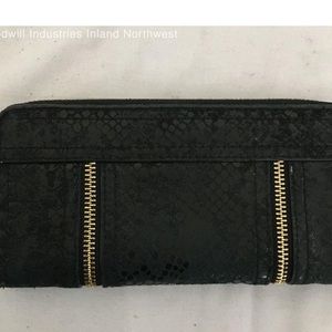Michael Kors Black Scale Patterned Leather Wallet